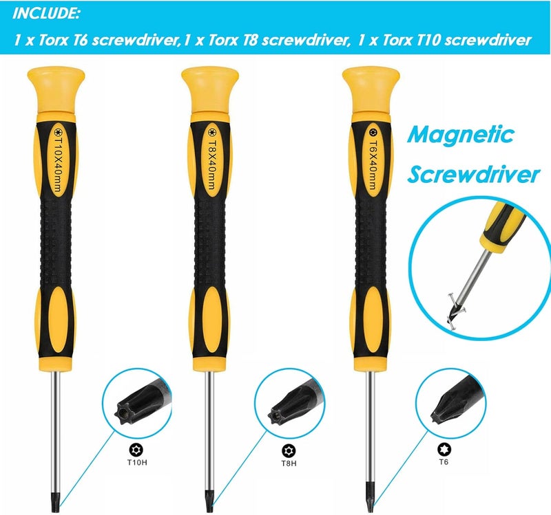 Veanic Replacement Thumbsticks for Xbox One S/X Controller, 4pcs 3D Joystick Parts Analog Caps with Repair Tools Kit, T6 T8 T10 Screwdriver Compatible with Xbox One S/X Controller - Image 3